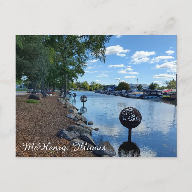 Carte Postale McHenry, Illinois | La promenade de Fox River (Devant)