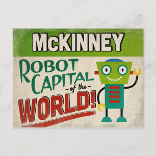 Carte Postale McKinney Texas Robot - Drôle Vintage