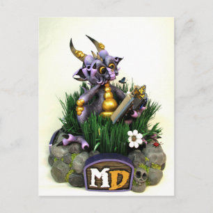 Carte postale MD Purple Reading Dragon