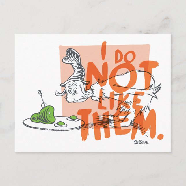 Carte Postale Mec-Seuss Guy-Am-I "Je ne les aime pas" (Devant)