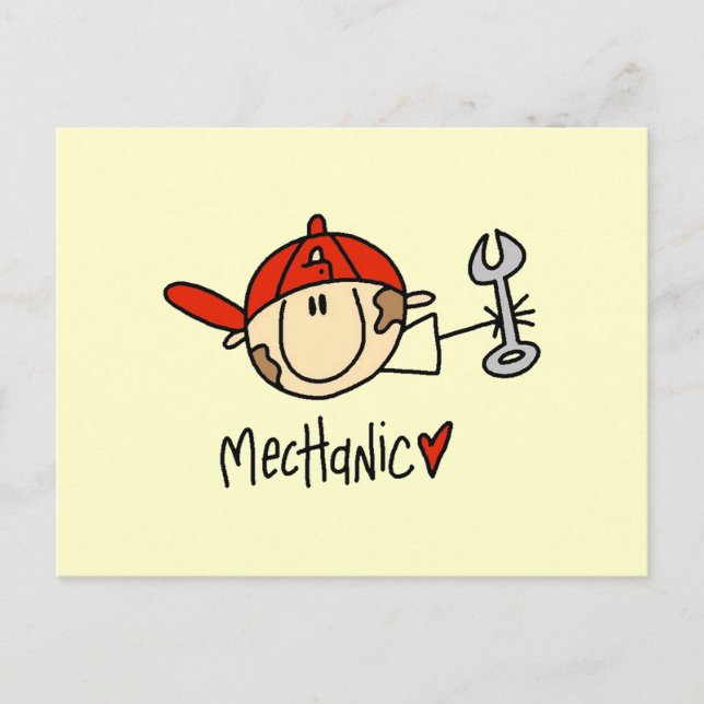 Carte Postale Mécanicien (Devant)