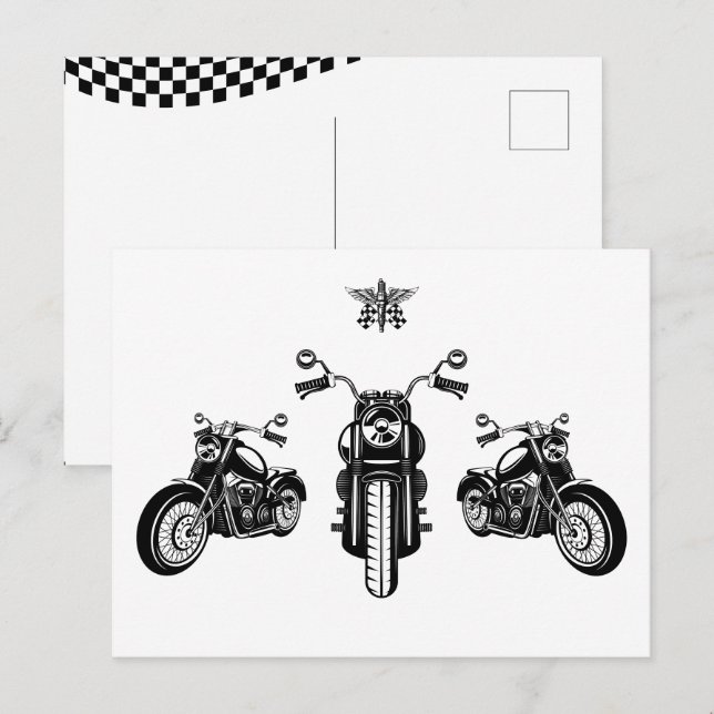 Carte Postale Mécanicien de moto classique (Devant / Derrière)