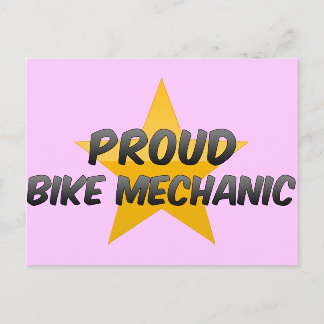 Carte Postale Mécanicien de vélo fier (Devant)