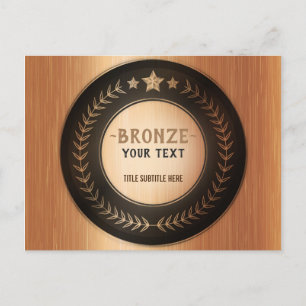 Carte Postale MÉDAILLE BRONZE DIY IMPRESSION PERSONNALISÉE Ajout