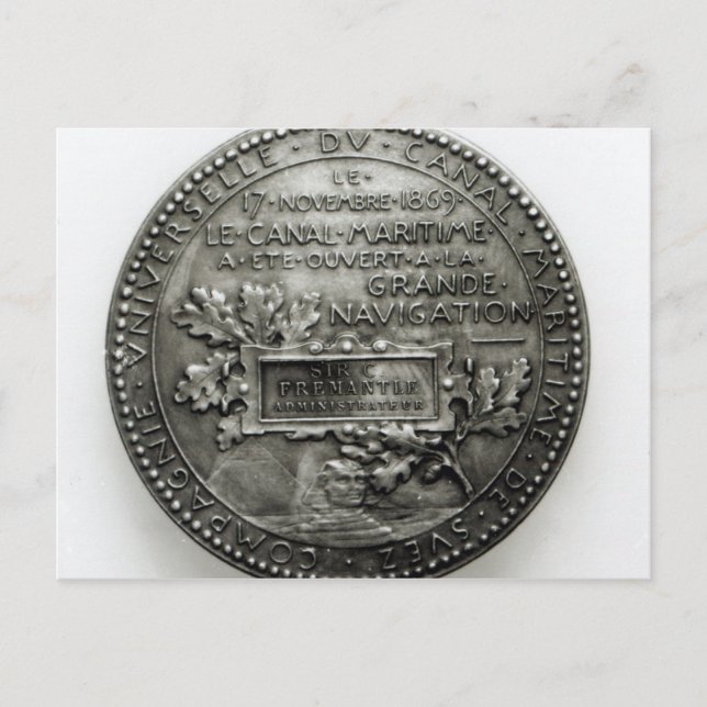 Carte Postale Médaille commémorant l'ouverture du Suez (Devant)