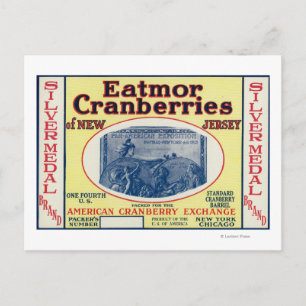 Carte Postale Médaille d'argent Étiquette de la marque Médaille