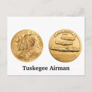 Carte Postale Médaille d'or des aviateurs de Tuskegee