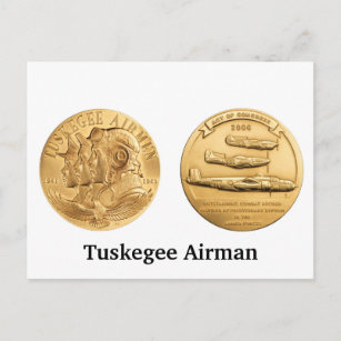 Carte Postale Médaille d'or des aviateurs de Tuskegee