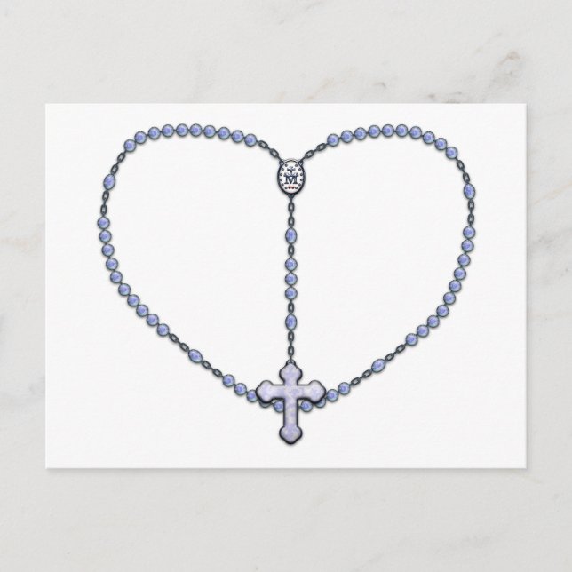 Carte Postale Médaille miraculeuse Rosaire (Devant)