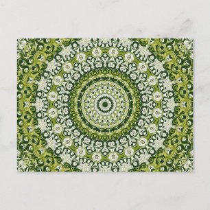 Carte Postale Médaille Serpentine Green Mandala Kaleidoscope