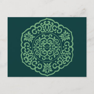 Carte Postale Médaillon chinois vert