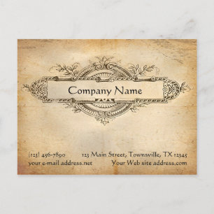 Carte Postale Médaillon vintage Floral Papier vieilli