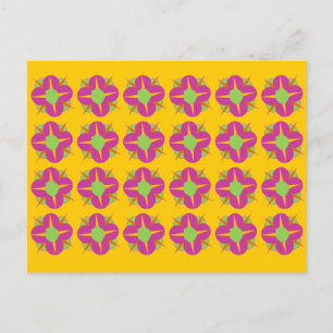 Carte Postale Médaillons de fleurs Fuchsia