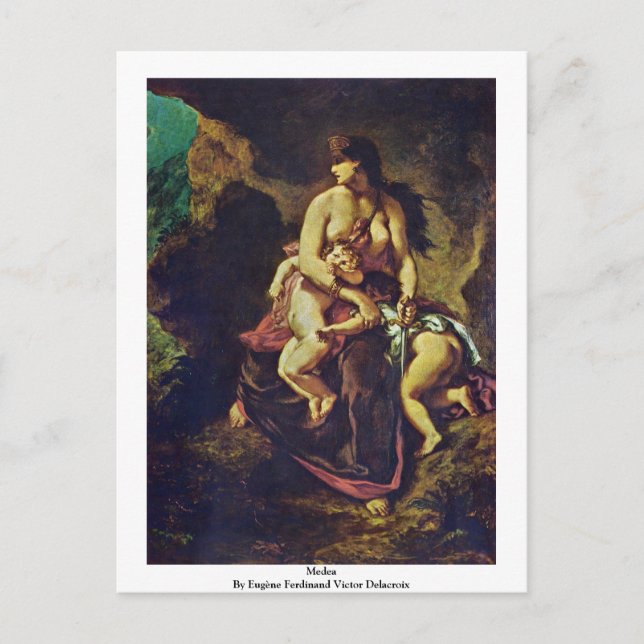Carte Postale Medea By Eugène Ferdinand Victor Delacroix (Devant)