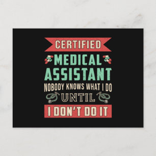 Carte Postale Médecin adjoint Médicale certifié Nurse Funny