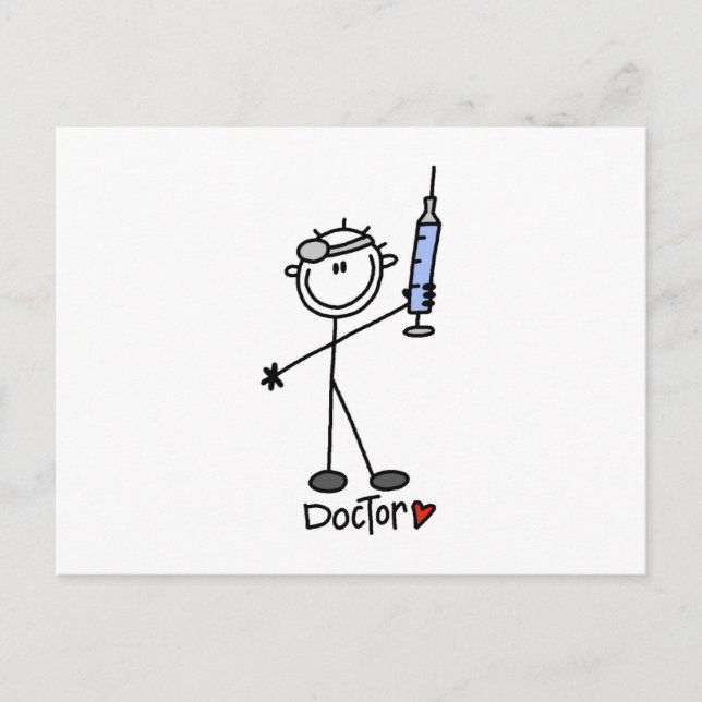 Carte Postale Médecin Bâtonnet de Base (Devant)