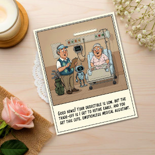 Carte Postale Médecin Présente l'Assistant Robotique pour un Rét