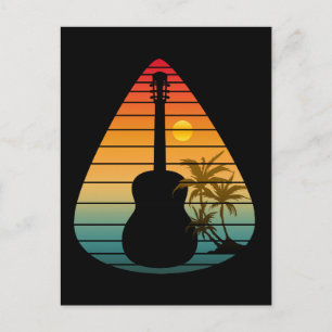 CARTE POSTALE MÉDIATOR DE GUITAR COUCHER DE SOLEIL TENDANCE