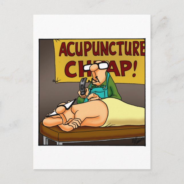 Carte postale médicale drôle de cartoon d'acupunct (Devant)
