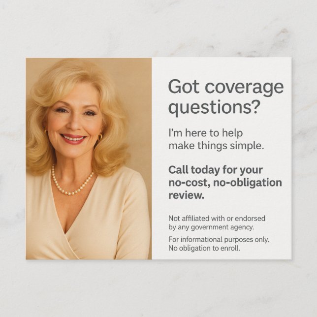 Carte postale Medicare – Conception élégante d'age (Devant)