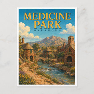 Carte Postale Medicine Park Oklahoma Cobblestone Village GeoSaga