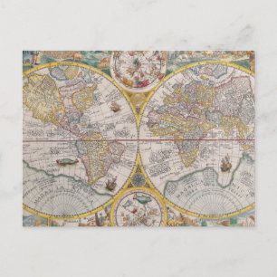 Carte Postale Medieval World Map From 1525