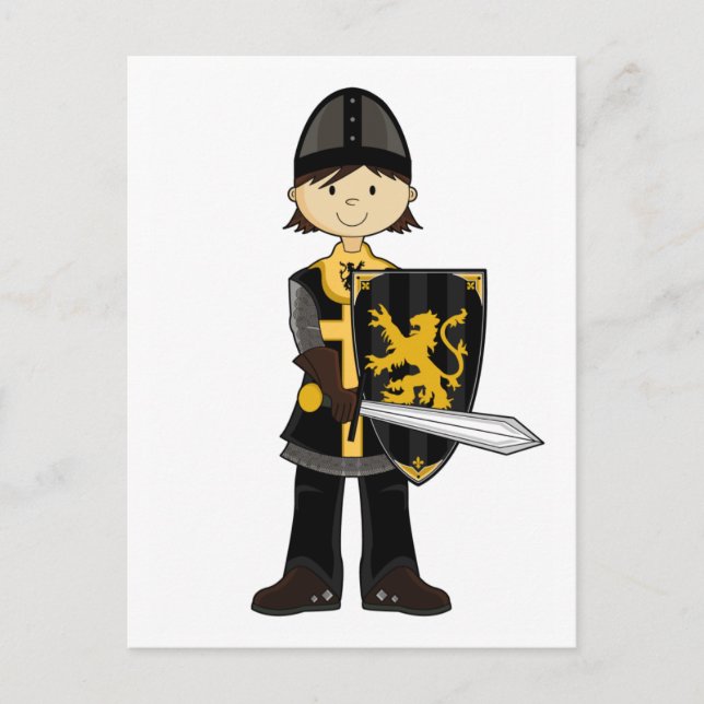Carte postale médiévale Black Knight (Devant)