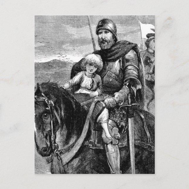 Carte postale médiévale Knight (Devant)