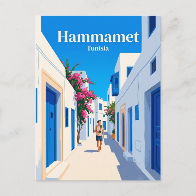 Carte Postale Médina de Hammamet Tunisie (Devant)