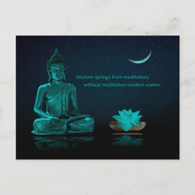 Carte Postale Méditation Bouddha Lotus Fleur Religion orientale (Devant)