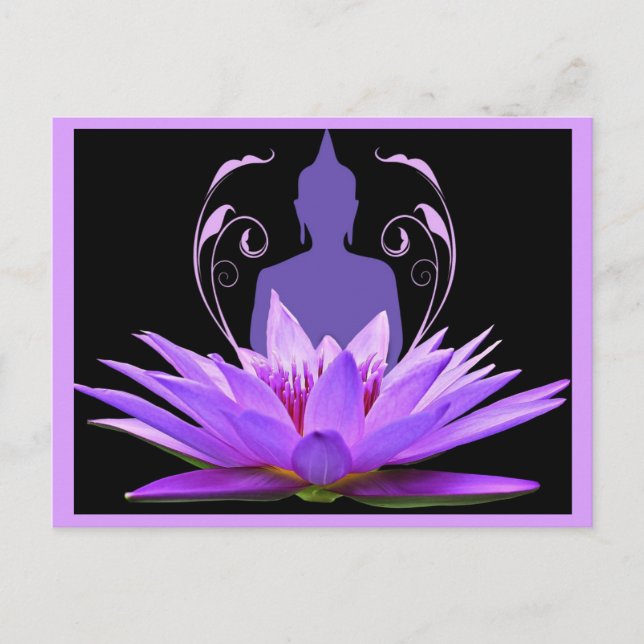 Carte Postale Méditation de la Fleur de Lotus Pourpre (Devant)