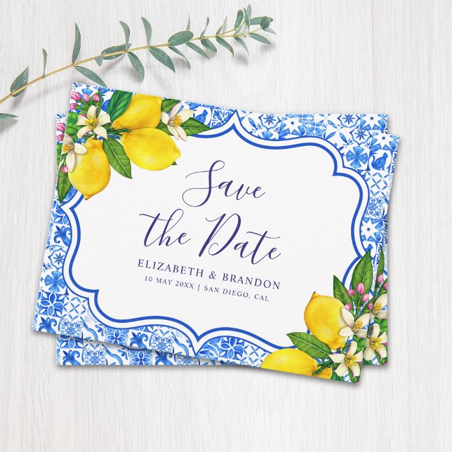 Carte Postale Mediterranean Tiles  Italian Style Wedding  (Créateur téléchargé)