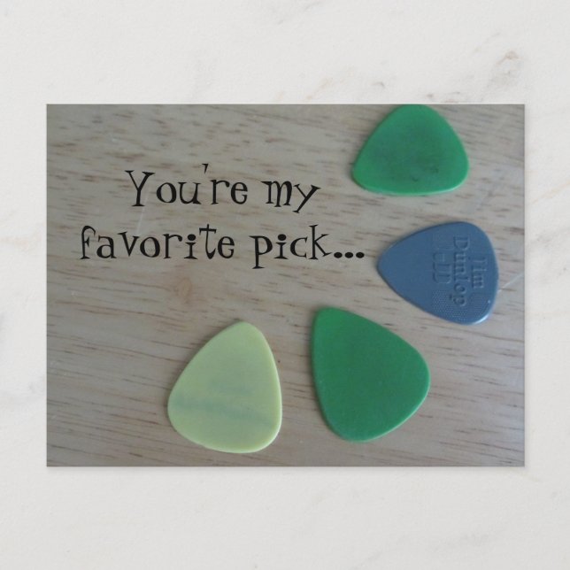 Carte Postale Médiums de Guitare avec Citation (Devant)