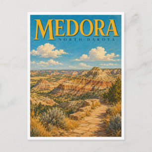 Carte Postale Medora Dakota du Nord GeoSaga Canyon peint