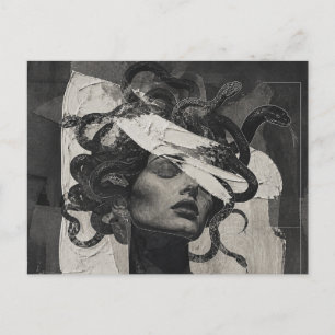 Carte Postale Méduse noir et blanc