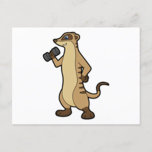 Carte Postale Meerkat à l'entraînement Force avec Dumbbell