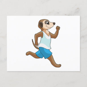 Carte Postale Meerkat à Running Sports