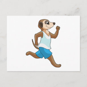 Carte Postale Meerkat à Running Sports