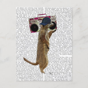 Carte Postale Meerkat avec Boom Box Ghetto Blaster 2