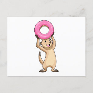 Carte Postale Meerkat avec Donut