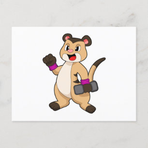 Carte Postale Meerkat avec Dumbbell