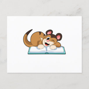 Carte Postale Meerkat avec livre