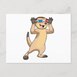 Carte Postale Meerkat avec lunettes