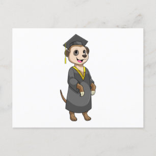 Carte Postale Meerkat comme étudiant avec diplôme