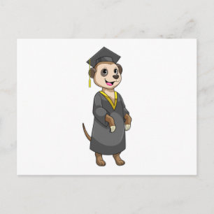 Carte Postale Meerkat comme étudiant avec diplôme