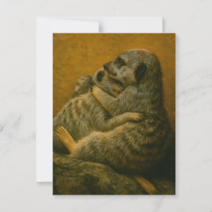 Carte Postale Meerkat Embrace - Imprimerie d'art faunique