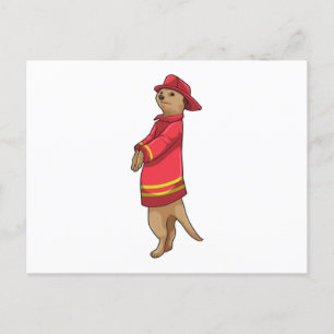Carte Postale Meerkat en tant que pompier avec casque