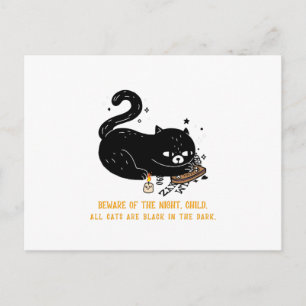 Carte Postale Méfiez-vous de la nuit, enfant. tous les chats son