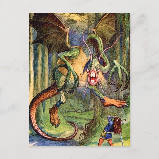 Carte Postale Méfiez-vous du Jabberwock, mon fils ! Les mâchoire (Devant)