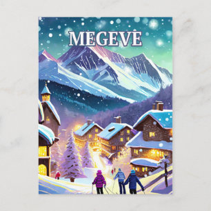 Carte Postale Megève : Élégance Alpine et Prestige Hivernal